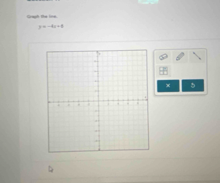 Graph the line.
y=-4x+6
× 5