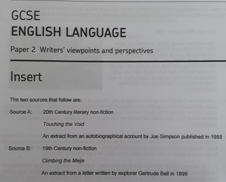 Solved: GCSE ENGLISH LANGUAGE Paper 2 Writers' viewpoints and ...