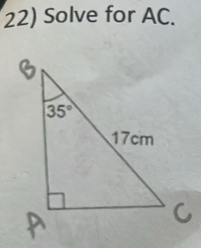 Solve for AC.