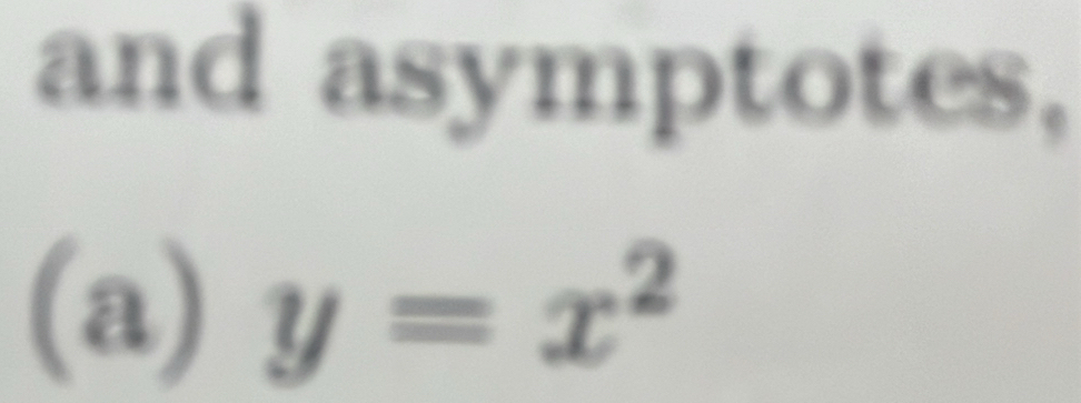 and asymptotes, 
(a) y=x^2