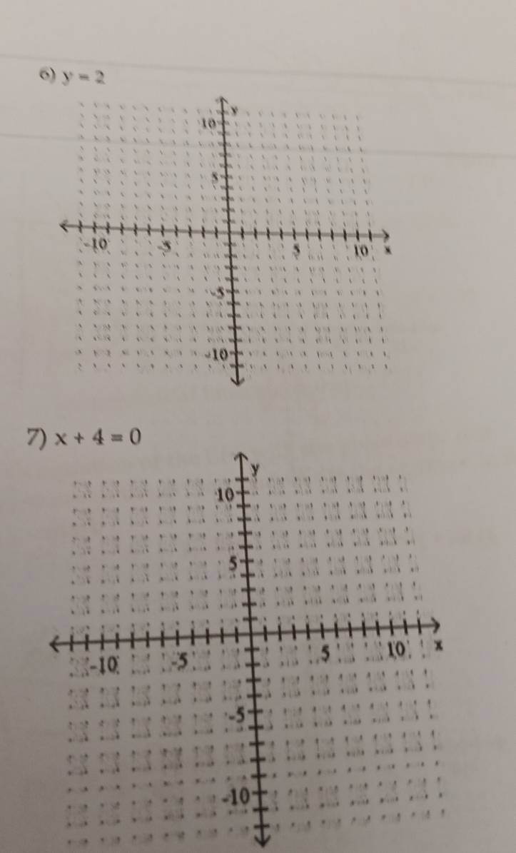 y=2
7) x+4=0