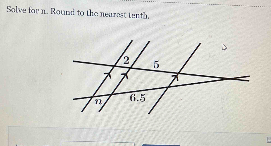 Solve for n. Round to the nearest tenth.