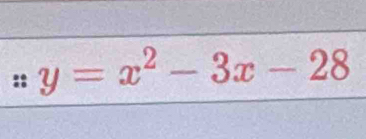 :y=x^2-3x-28