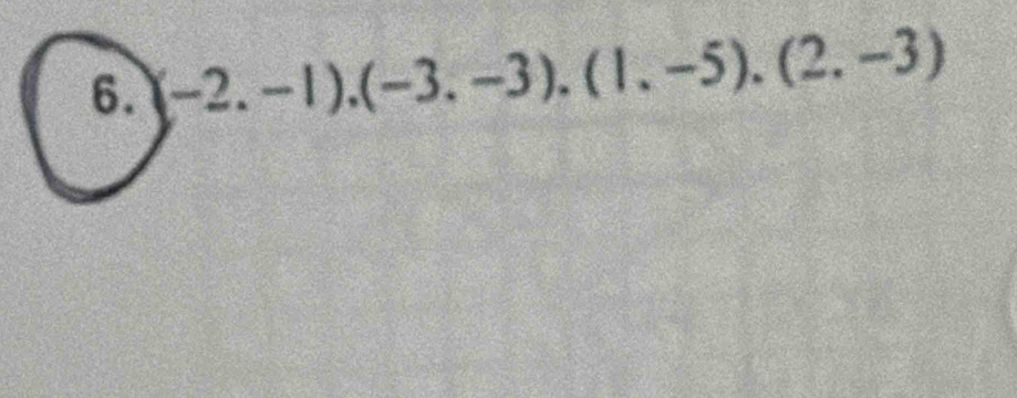 (-2.-1), (-3.-3), (1.-5), (2.-3)