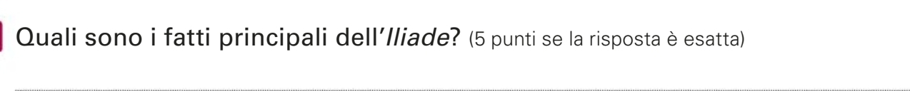 Quali sono i fatti principali dell'Iliade? (5 punti se la risposta è esatta)