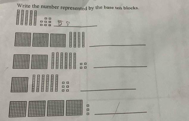 Write the number represented by the base ten blocks. 
□ □ 
_ 
_ 
_ 
□ 
_ 
_□