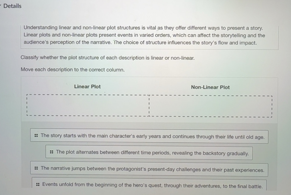 Solved: Details Understanding linear and non-linear plot structures is ...