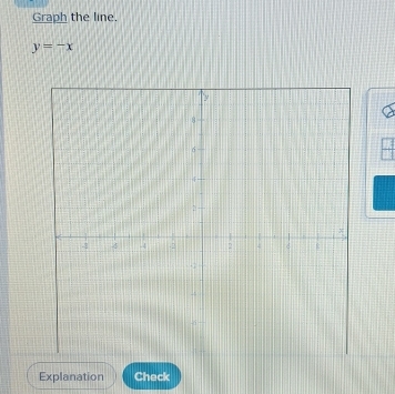 Graph the line,
y=-x
Explanation Check