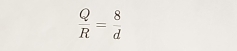  Q/R = 8/d 