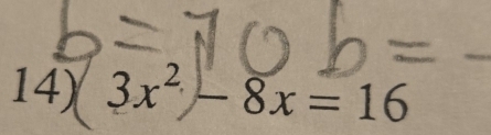 3x² - 8x = 16