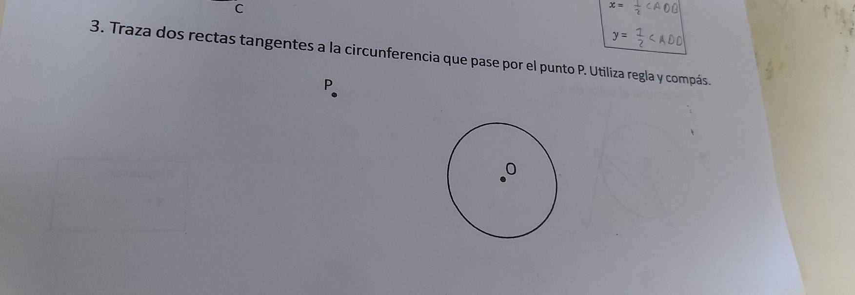 x=
C CAOB 
y= P. Utiliza regla y compás.