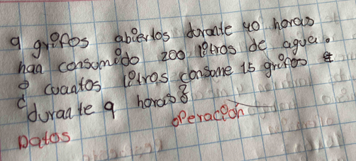 gretes ablerios dorante w0 hors 
han consomedo 200 ltros de ague. 
8 coaatos (etros consome is graes 
duraile q horon8 
operacion 
patos