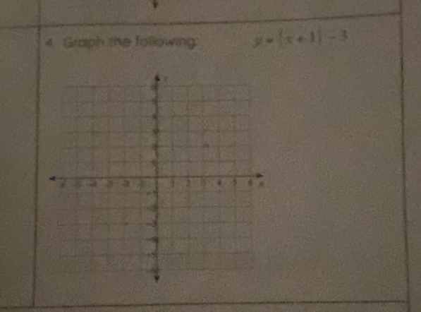 Graph the following y=|x+1|-3