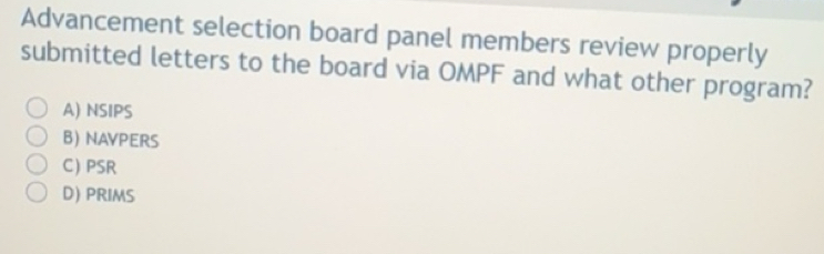 Solved: Advancement selection board panel members review properly ...