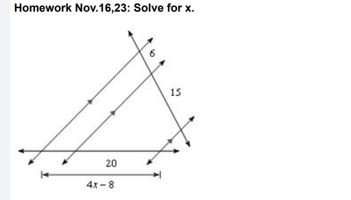 Homework Nov.16,23: Solve for x.