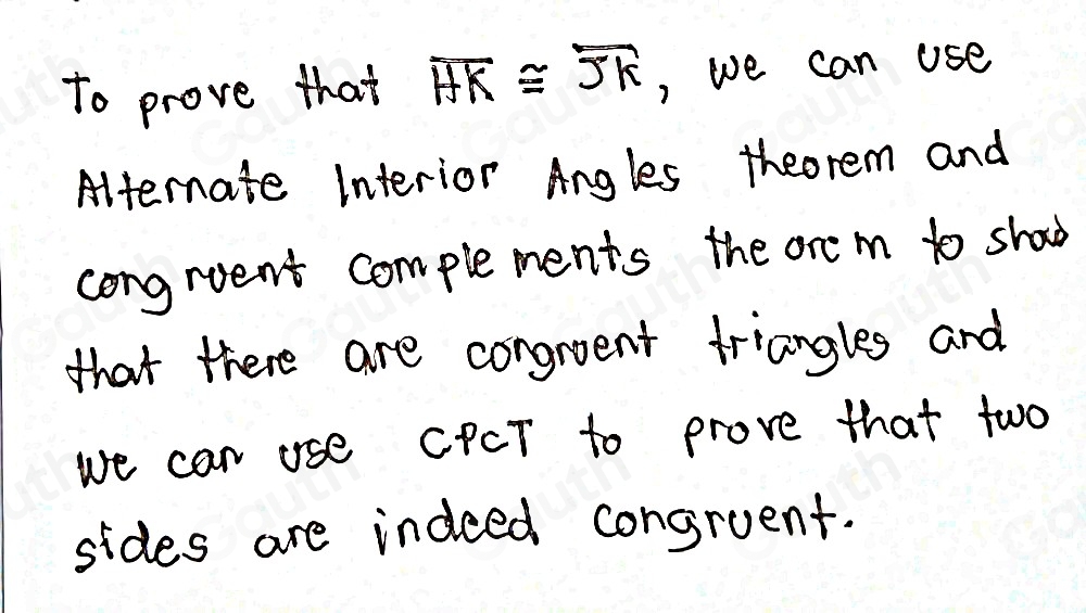 Solved: Which reason is not used in a plan to prove that overline HK≌ ...