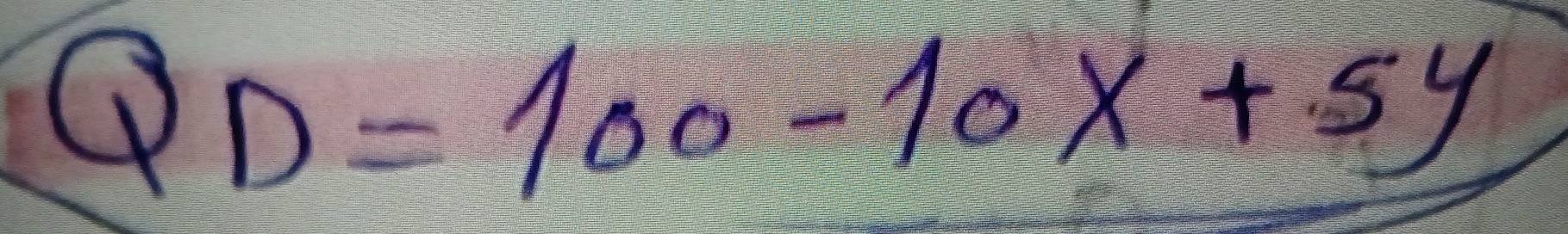 QD=100-10x+5y