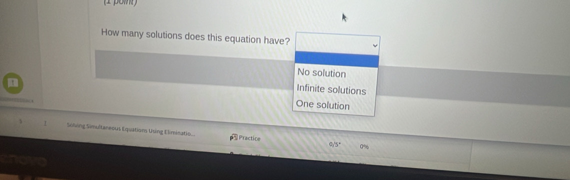 Solved: How many solutions does this equation have? No solution ...
