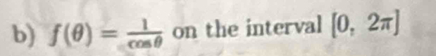 f(θ )= 1/cos θ   on the interval [0,2π ]