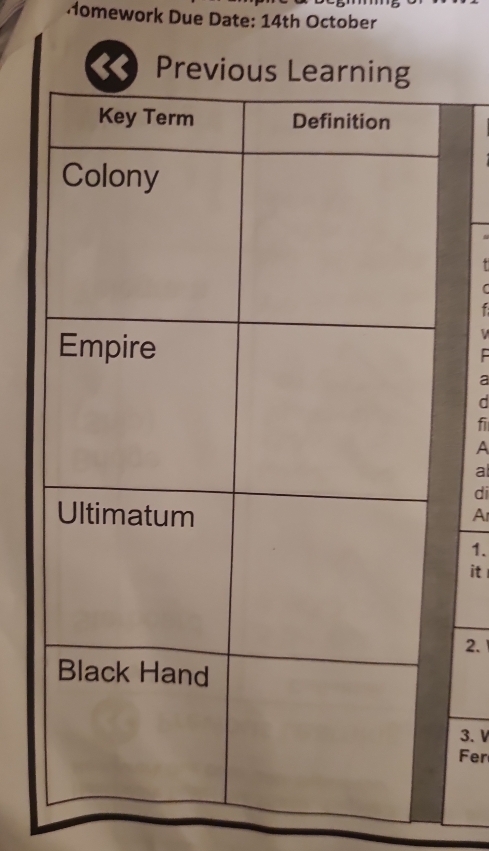 Homework Due Date: 14th October 
P 
d 
f 
A 
al 
di 
Ar 
1. 
it 
2. 
3. V 
Fer