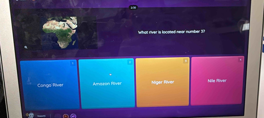 What river is located near number 3?
4
1
Congo River Amazon River Niger River
Nile River