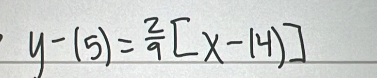 y-(5)= 2/9 [x-14)]