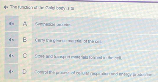 The function of the Golgi body is to