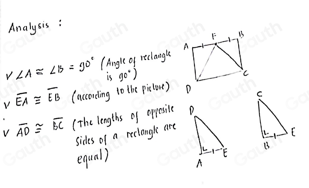 Solved: Given ABCD is a rectangle. Which of the following proves EAD≌ ...