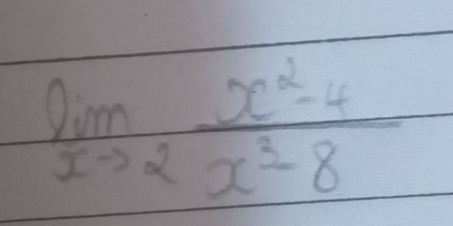 limlimits _xto 2 (x^2-4)/x^3-8 