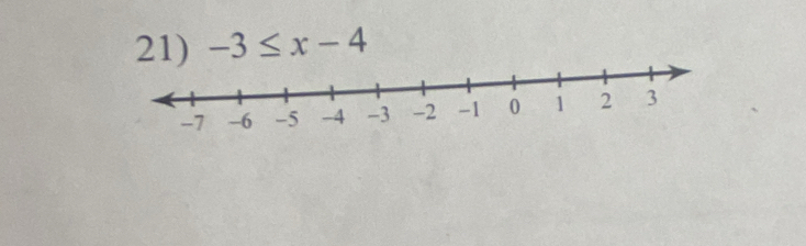 -3≤ x-4