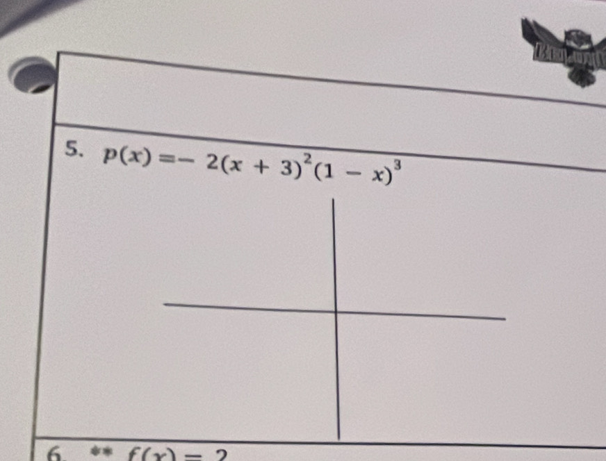 6 ** f(x)=2