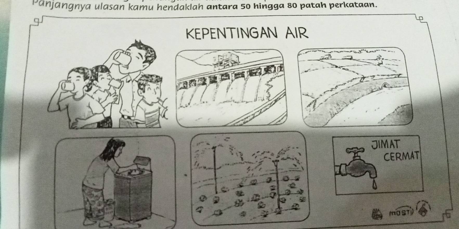 Panjangnya ulasan kamu hendaklah antara 50 hingga 80 patah perkataan.