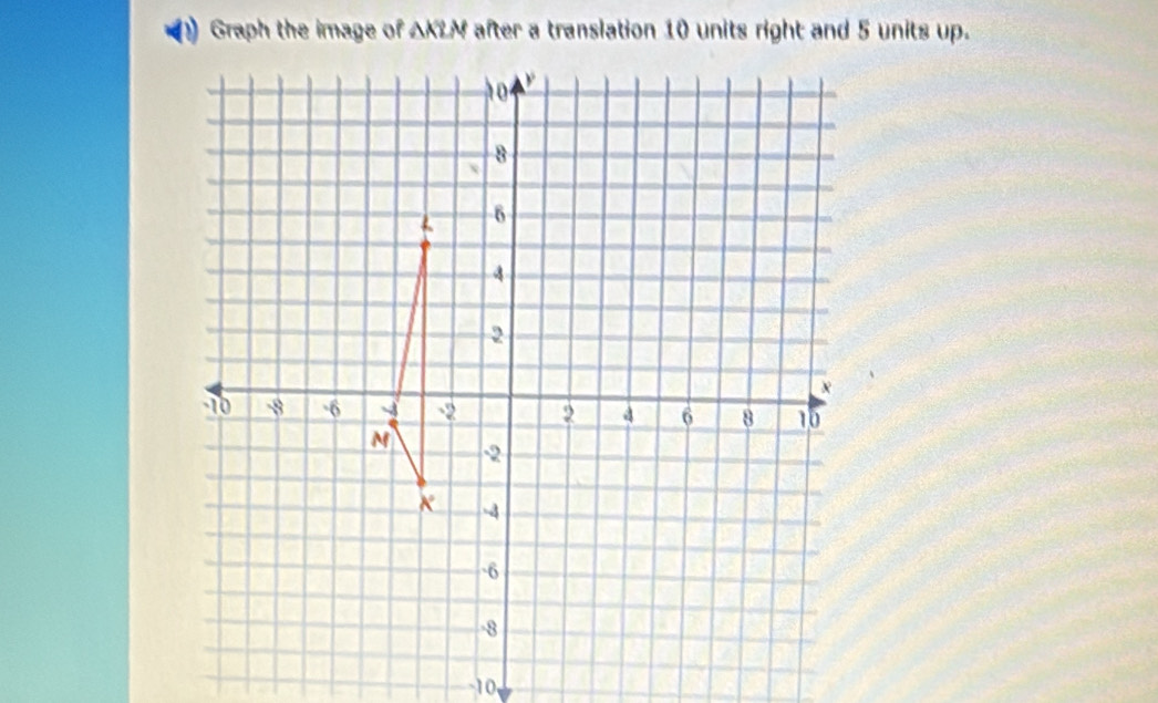 ν Graph the image of △ KLN
-10