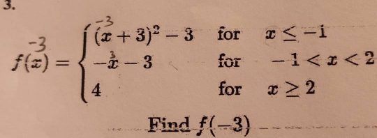 = E 2
Find f(-3)