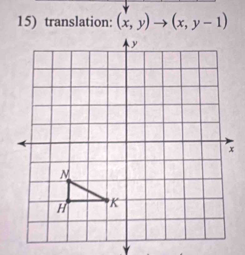 translation: (x,y)to (x,y-1)