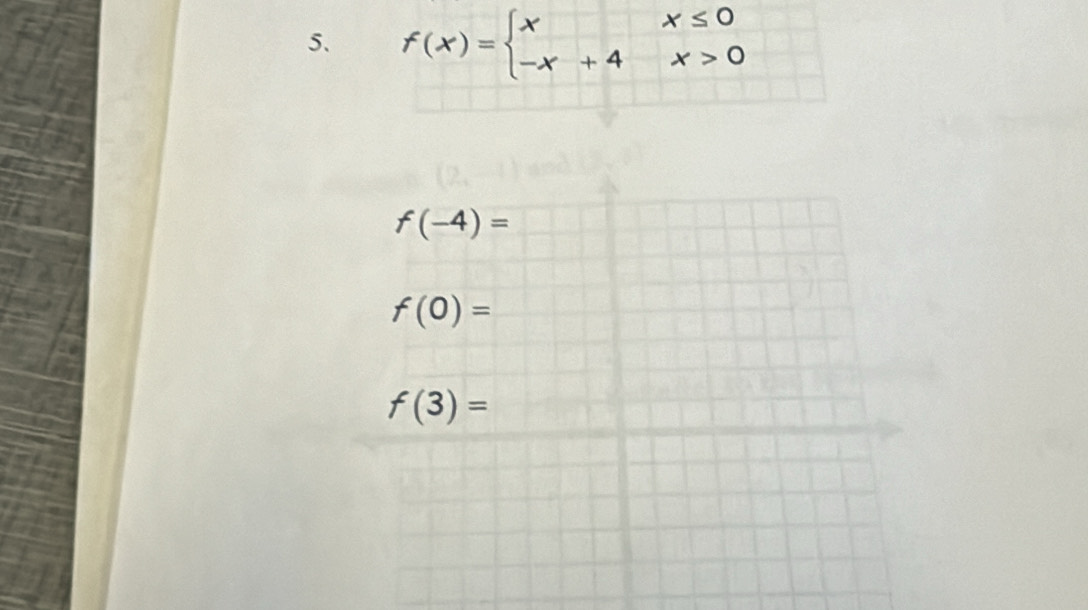 f(x)=beginarrayl xx≤ 0 -x+4x>0endarray.