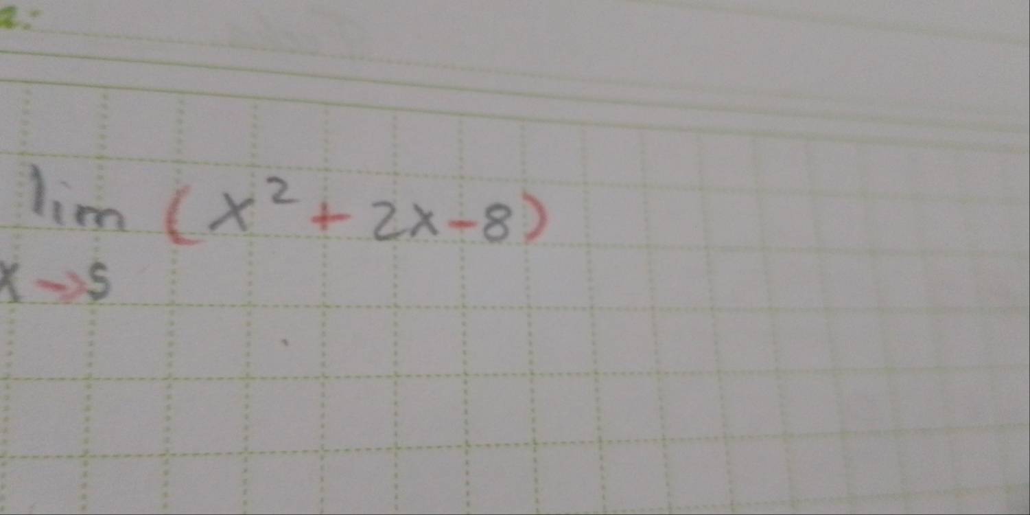 limlimits _xto 5(x^2+2x-8)