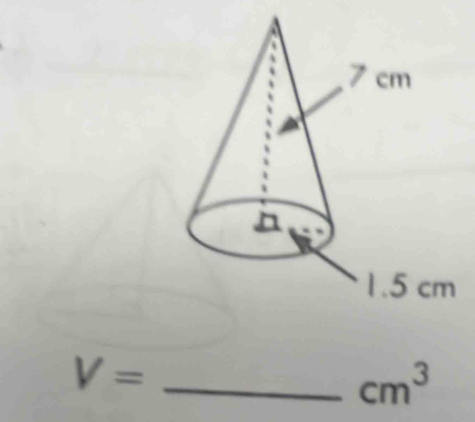 V=
cm^3