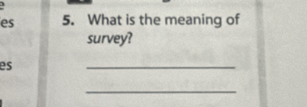 es 5. What is the meaning of 
survey? 
es 
_ 
_