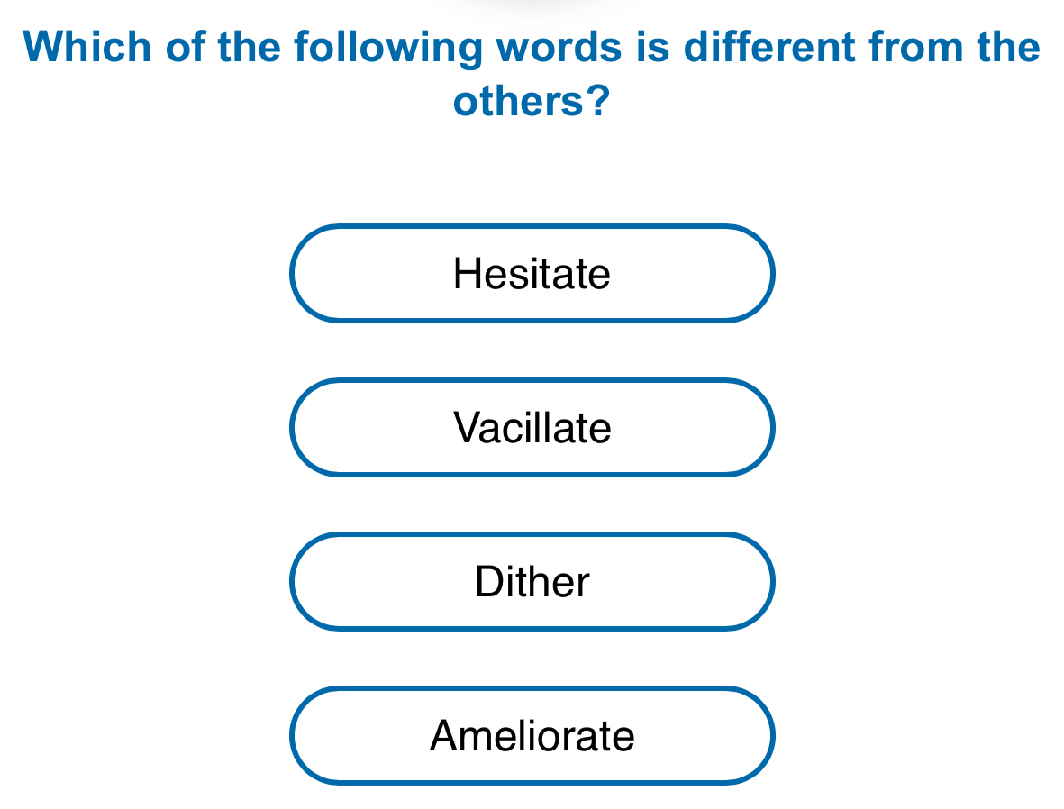 Solved Which of the following words is different from the others