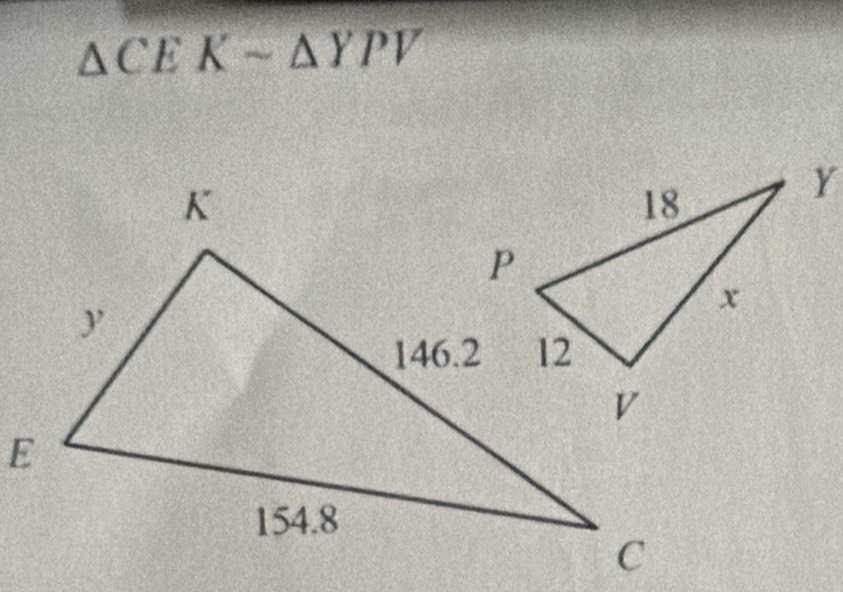 △ CEKsim △ YPV