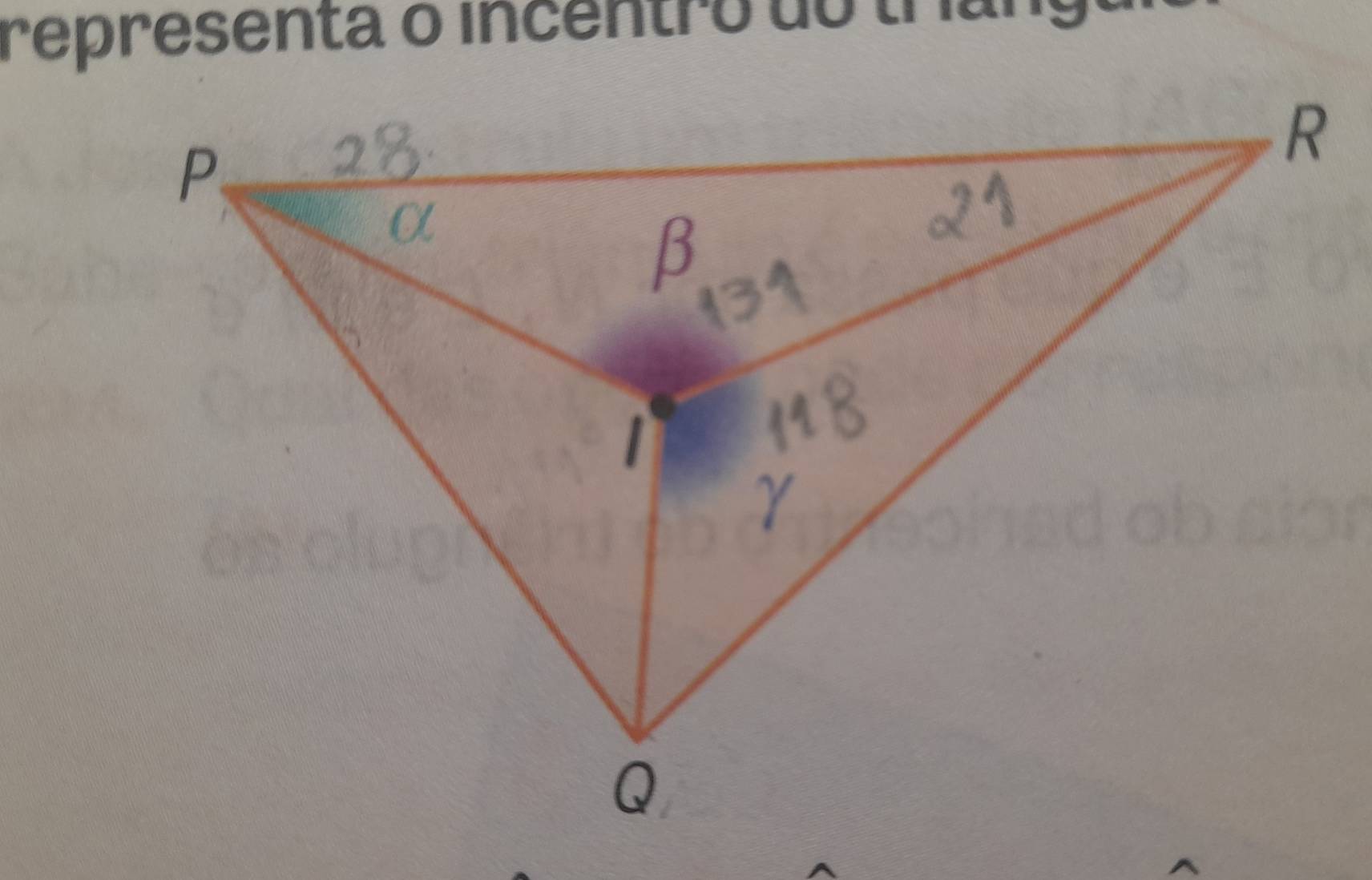 representa o incentro do tran