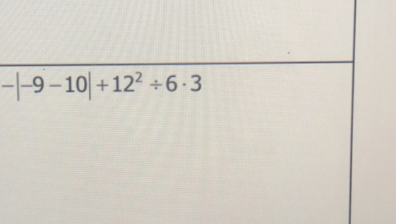 -|-9-10|+12^2/ 6· 3