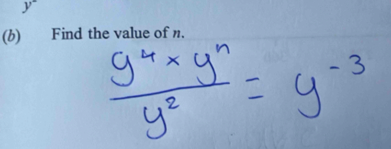 y^-
(b) Find the value of n.