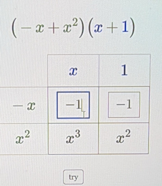 (-x+x^2)(x+1)
try