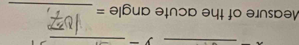 Measure of the acute angle =_