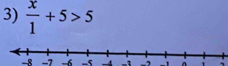  x/1 +5>5
-8 -7 -6 -5 -4 -3 -2 -1 1