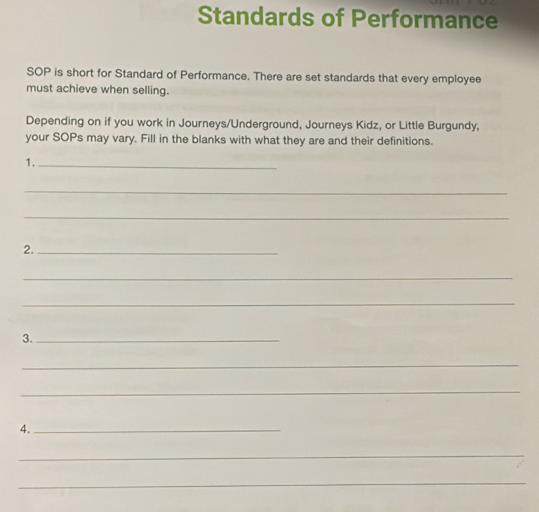 Solved: Standards of Performance SOP is short for Standard of ...