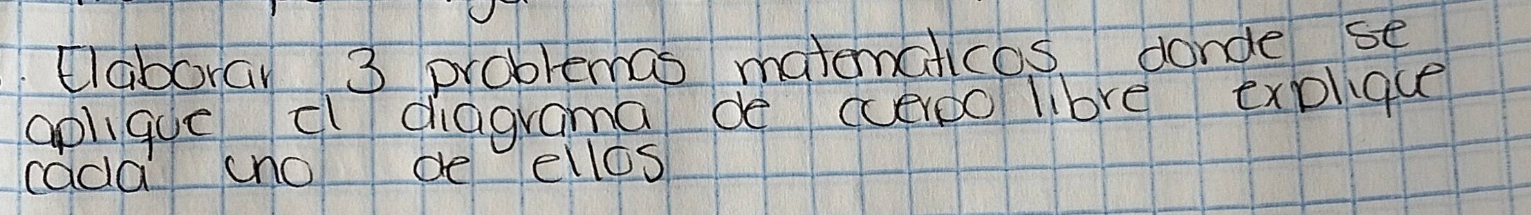 claboray 3 problemas matematicos donde se 
aplique c diagrama do ceroo libre explique 
cada ano de ellos