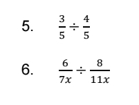  3/5 /  4/5 
6.  6/7x /  8/11x 